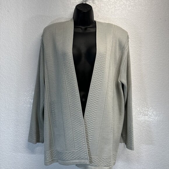 VTG Pacific I.D. Vintage Long Sleeved Open front Cardigan Sweater Lite Blue OS - Picture 1 of 7